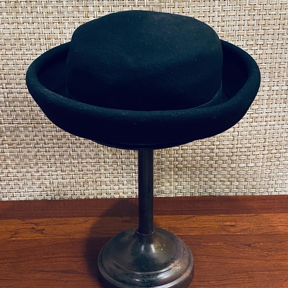 🌟2xHP🌟VTG 50s Fisk Black Wool & Leopard Print Bowler Hat - Picture 6 of 10